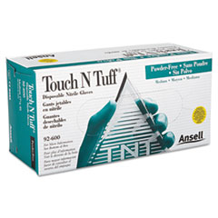 Touch N Tuff Nitrile Gloves, Teal, Size 7.5-8 - C-NITRILE