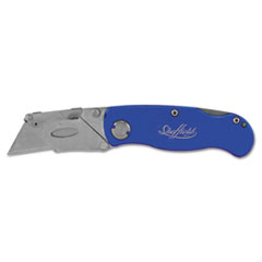 Sheffield Folding Lockback
Knife, 1 Utility Blade, Blue
- C-GREAT NECK UTIL KNF UTIL
KNF MTL STEEL BLADE 48/