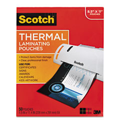 Letter size thermal laminating pouches, 3 mil, 11