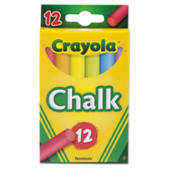 Chalk, Assorted Colors, 12 Sticks/Box -