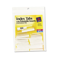 Self-Adhesive Tabs with Printable Inserts, 1 1/2