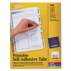 Printable Repositionable Plastic Tabs, 1 1/4 Inch,