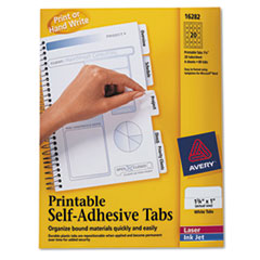 Printable Repositionable
Plastic Tabs, 1 3/4 Inch,
White, 80/Pack -
TAB,PRTBL1-3/4&quot;,WHT,80/PK