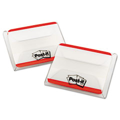 Durable File Tabs, 2 x 1 1/2, Striped, Red, 50/Pack -
