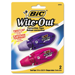 Wite-Out Mini Twist
Correction Tape,
Non-Refillable, 1/5&quot; x 236&quot;,
2/Pack -
TAPE,CORRCTN,5MM,2PK,AST
