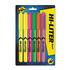 Fluorescent Pen Style
Highlighter, Chisel Tip,
6/Set -
HILIGHTER,PENSTYLE6PK,AST