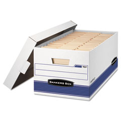 Stor/File Storage Box,
Letter, Locking Lid,
White/Blue, 4/Carton -
FILE,STOR/FITEL,LTR,WHT