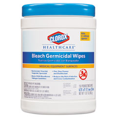 Germicidal Wipes, 6 x 5, Unscented, 150/Canister -