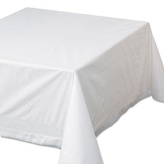 Tissue/Poly Tablecovers, 72&quot;
x 72&quot;, White - 72X72 TBL CVR
2PLY TIS-1PLY POL WHI 25