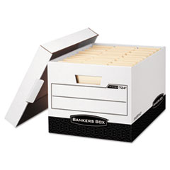 R-Kive Max Storage Box,
Legal/Letter, Locking Lid,
White/Black, 12/Carton -
FILE,STOR,LTR/LGL,CTN12