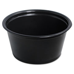 Conex Complements Plastic Portion Cup, 2 oz., Black,