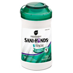 Sani-Wipe Surface Wipes, 5&quot;w
x 6&quot;l, White - C-SANI HANDS
II HAND WIPALCOHOL 12/150CT