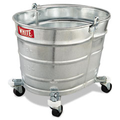 Metal Mop Bucket, 26qt, Steel - BUCKET, GALVANIZED 26T OVAL