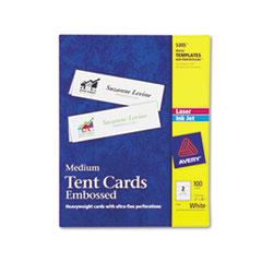 Tent Cards, White, 2 1/2 x 8
1/2, 2 Cards/Sheet, 100
Cards/Box -
CARD,TENT,2.5X8.5,100/BX