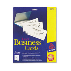 Laser Business Cards, 2 x 3
1/2, Ivory, 10 Cards/Sheet,
250/Pack -
CARD,BUS,LSR,250/PK,IVY