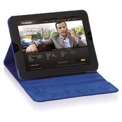 Tablet Case, For iPad 2 and 3, Black Vinyl, Blue