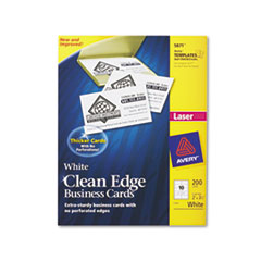Clean Edge Laser Business Cards, 2 x 3 1/2, White,