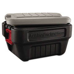 ActionPacker Storage Box, 8gal, Black/Gray -
