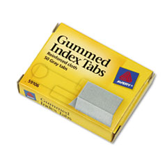 Gummed Index Tabs, 1 x 13/16, Gray, 50/Pack -