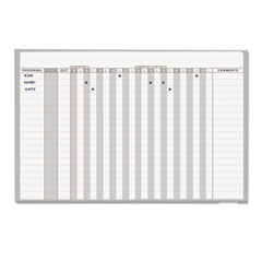 In-Out Magnetic Dry Erase Board, 36x24, Silver Frame -