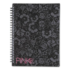 Pink &amp; Black Professional Wirebound Notebook, 8-1/4 x