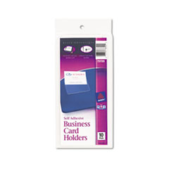 Self-Adhesive Business Card Holders, Top Load, 3-1/2 x 2,