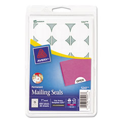 Print or Write Mailing Seals, 1in dia., White, 600/Pack -