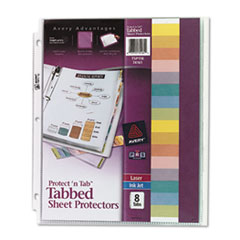 Protect &#39;n Tab Top-Load Clear
Sheet Protectors w/Eight
Tabs, Letter -
PROTECTOR,SHT,INDX8TAB