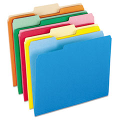 Two-Tone File Folders, 1/3 Cut Top Tab, Letter, Assorted