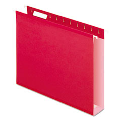 Reinforced 2&quot; Extra Capacity Hanging Folders, Letter, Red
