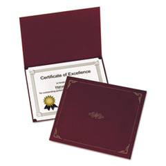 Certificate Holder, 12-1/2 x 9-3/4, Burgundy, 5/Pack -