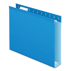 Reinforced 2&quot; Extra Capacity Hanging Folders, Letter, Blue