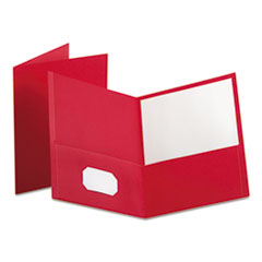 Twin-Pocket Portfolio,
Embossed Leather Grain Paper,
Red - PORTFOLIO,LTR,2PCKT,RD
