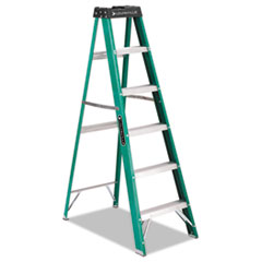 #592 Six-Foot Folding
Fiberglass Step Ladder,
Green/Black/Yellow -
C-LADDER,STEP,FIBERGLS II,6&#39;