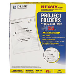 Project Folders, Jacket, Letter, Poly, Clear, 25/Box -