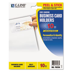 Self-Adhesive Business Card Holders, Side Load, 3-1/2 x