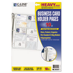 Business Card Binder Pages, Holds 20 Cards, 8 1/8 x 11