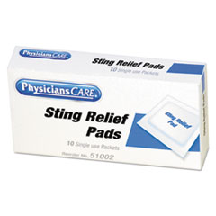 First Aid Sting Relief Pads - STING RELIEF PADS 10/BX