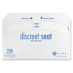 Discreet Half-Fold Toilet Seat Covers, White, 250/Pack