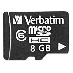 microSDHC Card w/Adapter, 8GB
- MEMORY,MICRO,SDHC,8GB,BK