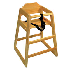 High Chair, Natural, Wood - HIGHCHAIR-WOOD-OAK FINISH