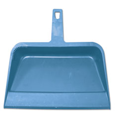 Heavy-Duty Plastic Dust Pan, 12&quot;W x 12&quot;D x 4&quot;H, Blue -