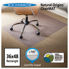 Natural Origins Chair Mat For
Carpet, 36 x 48, Clear -
CHAIRMAT,36X48,RECT,CLR
