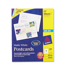 Inkjet-Compatible Postcards,
5-1/2 x 4-1/4, Four per
Sheet, 200 Cards/Box -
POSTCARD,INKJT,50SH/200CD