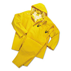 Rainsuit, PVC/Polyester, Yellow, Large - C-C-ANCHOR