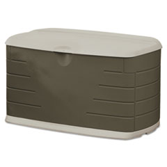 Deck Box With Seat, 42w x 24d x 24h, Olive/Sandstone - DECK