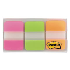 Durable File Tabs, 1 x 1 1/2, Assorted Fluorescent Colors,