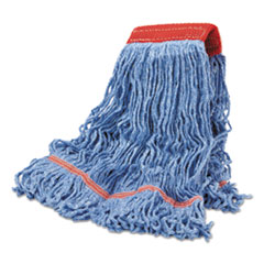Cotton Mop Heads,
Cotton/Synthetic Blend,
Large, Looped End, Wideband,
Blue -
MOP-BLEND-LG-LOOPEND-BLUE
(12) WIDEBAND