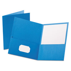 Twin-Pocket Portfolio, Embossed Leather Grain Paper,