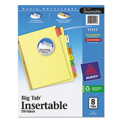 WorkSaver Big Tab Reinforced
Dividers, Multicolor Tabs,
8-Tab, Letter, Buff -
INDEX,BNDR,11X8.5,8CLRD